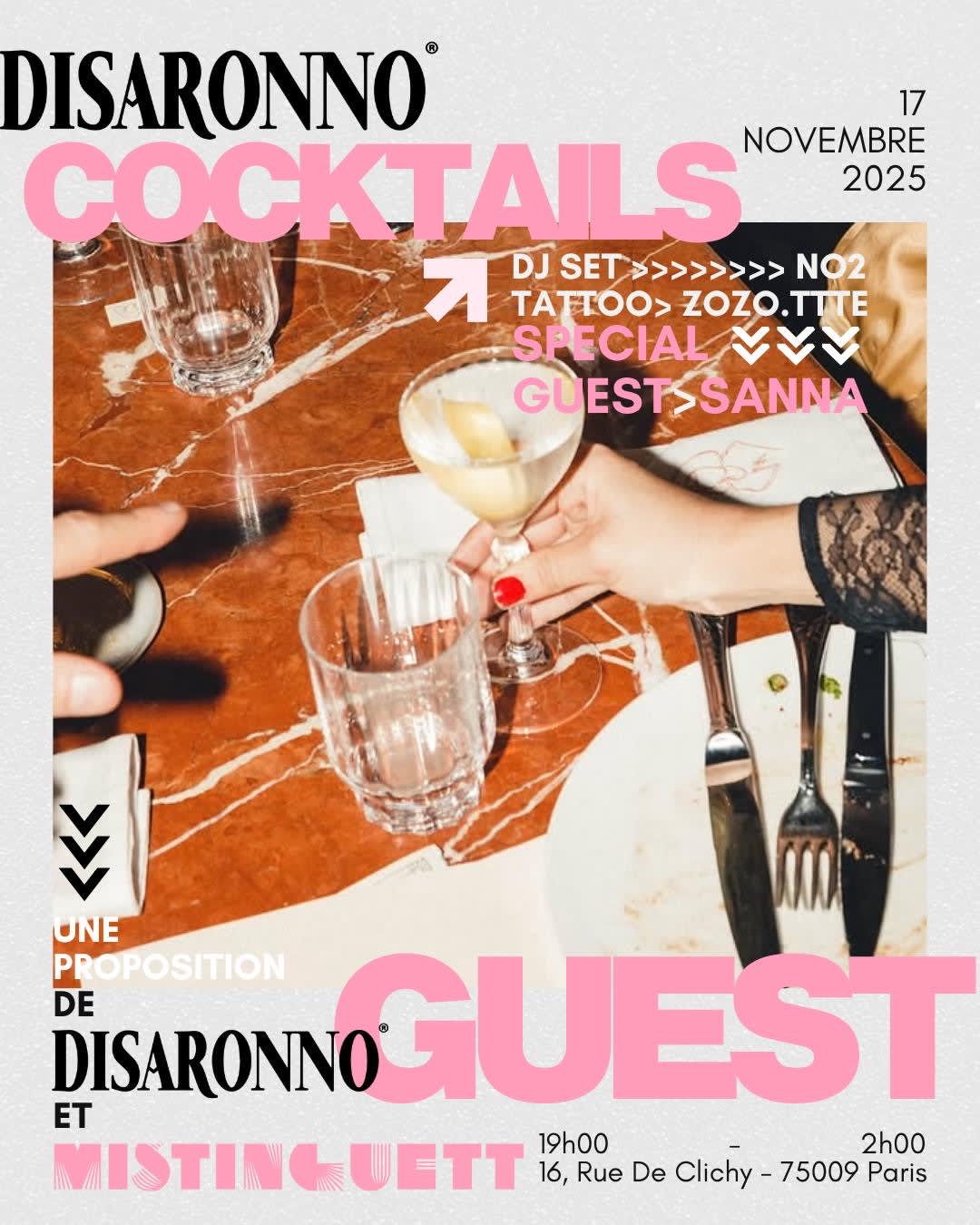 Mistinguett Cocktail's Guest Disaronno Cover