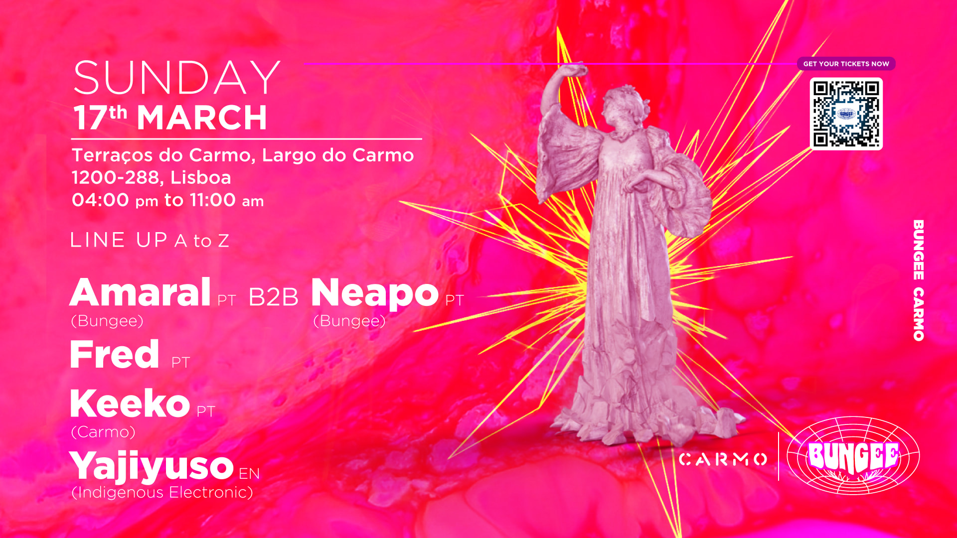 Yajiyuso • Fred • Kee_Ko • Bungee Crew | Sun 17 Mar • Carmo Cover