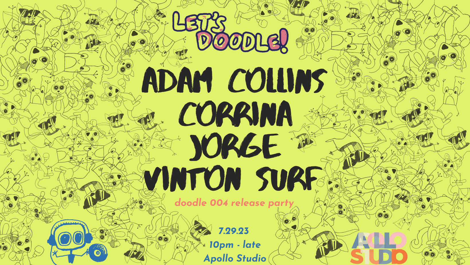 Let's Doodle 004 Release W/ Adam Collins & Vinton Surf... Cover