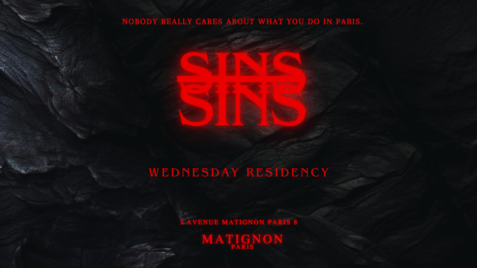 Sins Curated At Matignon Residency - Mercredi 23.07 Cover