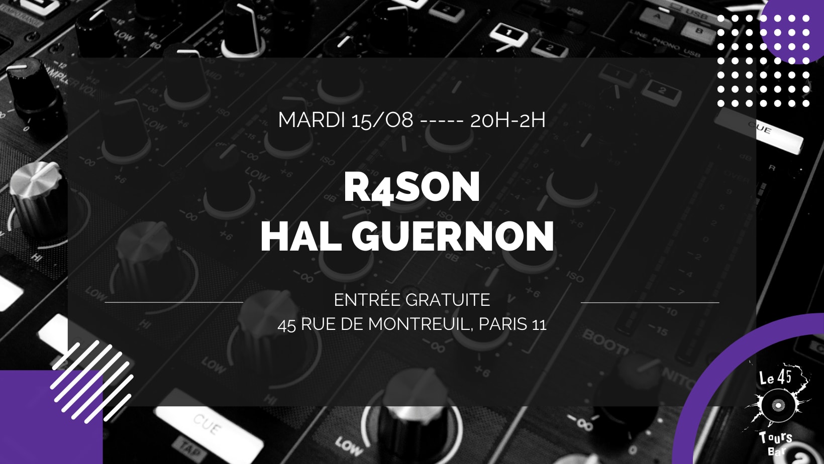 Le 45 Tours Invite: R4son & Hal Guernon Cover