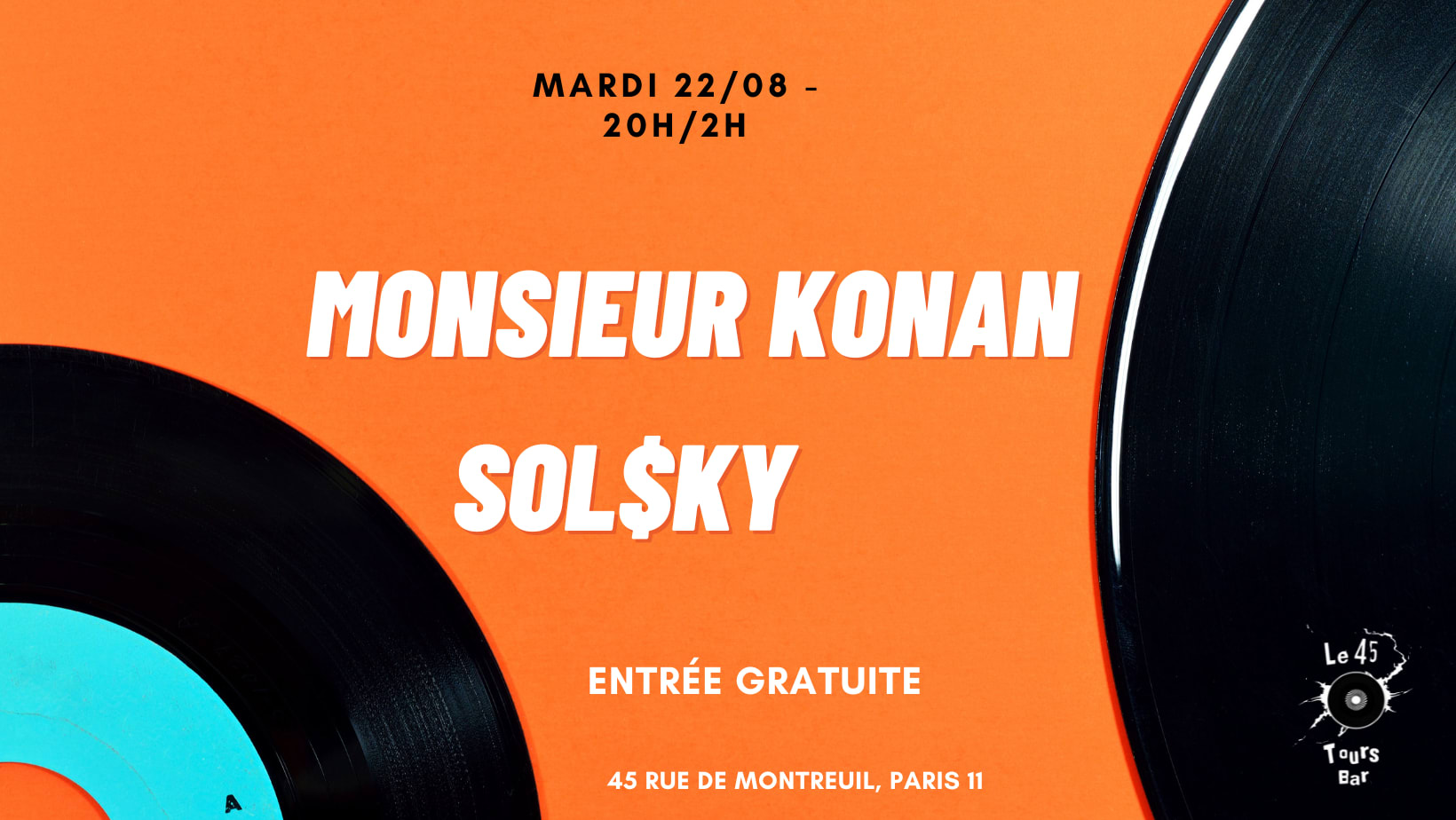 Le 45 Tours Invite Solsky & Monsieur Konan Cover