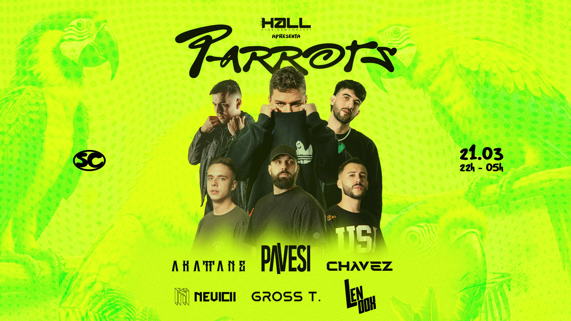 The Hall Club. Apres. Parrots Showcase Cover
