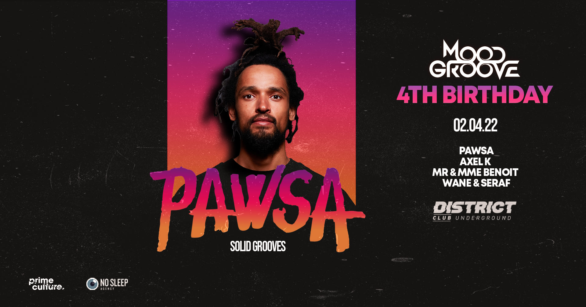 4th Birthday Mood Groove W/ Pawsa X District Club Avignon Cover