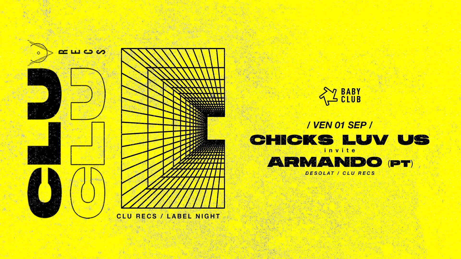 Clu Rec / Label Night : Chicks Luv Us Invite Armando Pt Cover