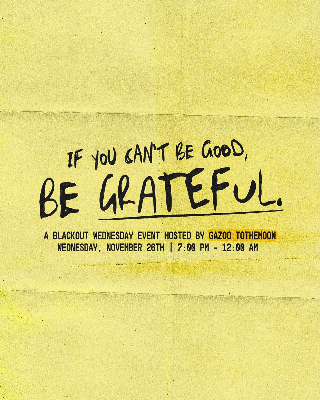 Blackout Wednesday Hosted By Gazoo Tothemoon Cover