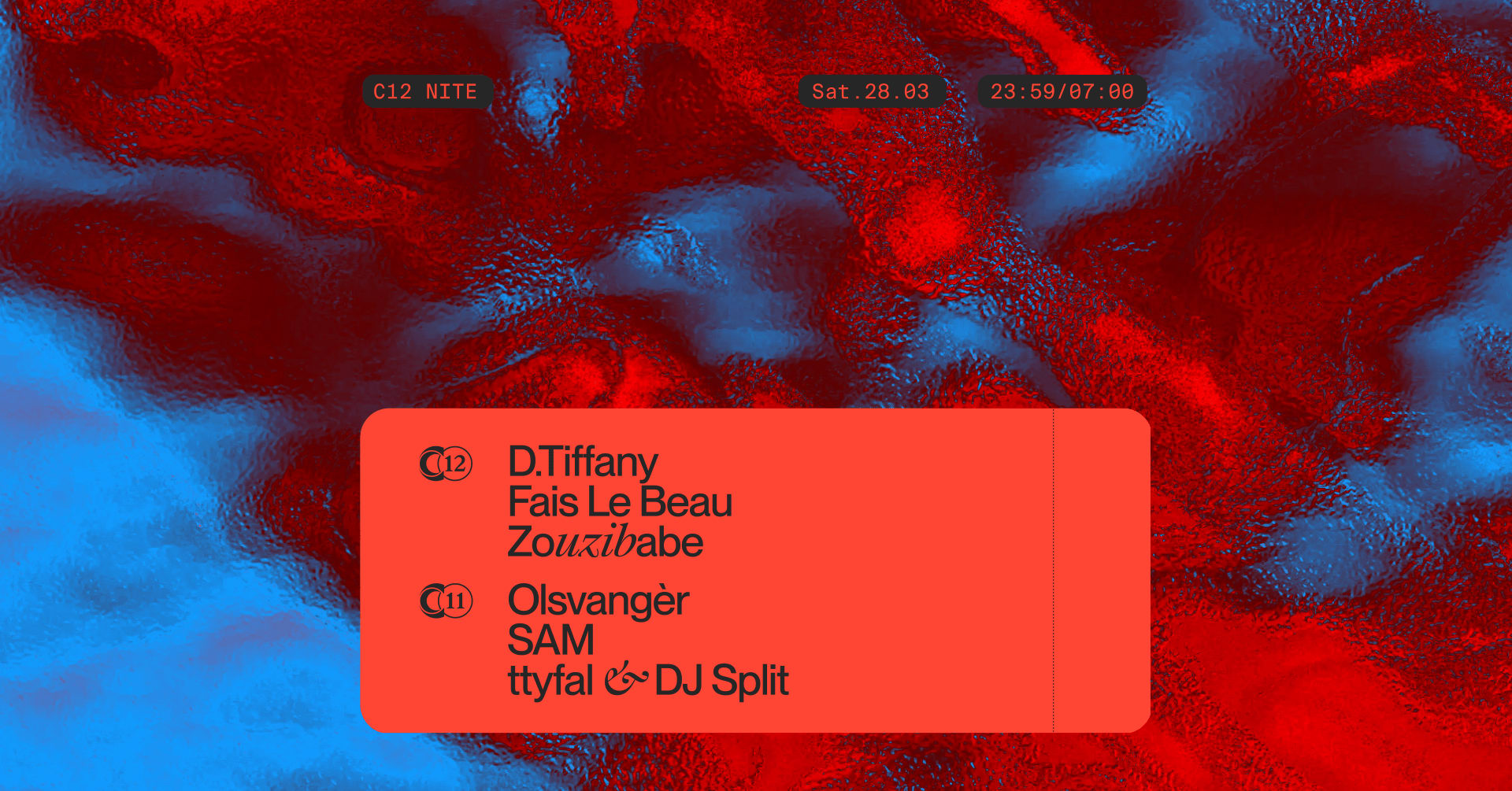 C12 Nite With D.Tiffany, Olsvangèr, Zouzibabe, Fais Le Beau Cover