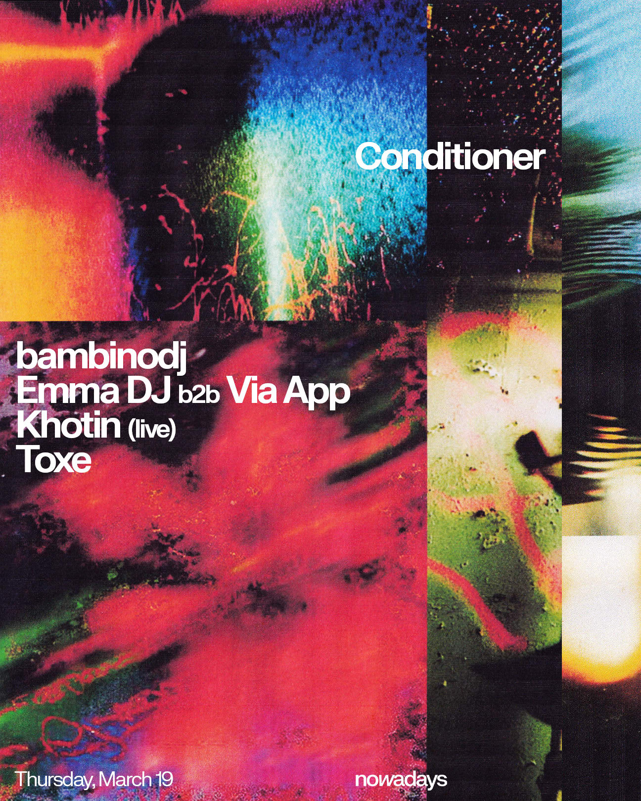 Conditioner & Ost Presents: Bambinodj, Emma Dj B2b Via App, Khotin (Live), Toxe Cover
