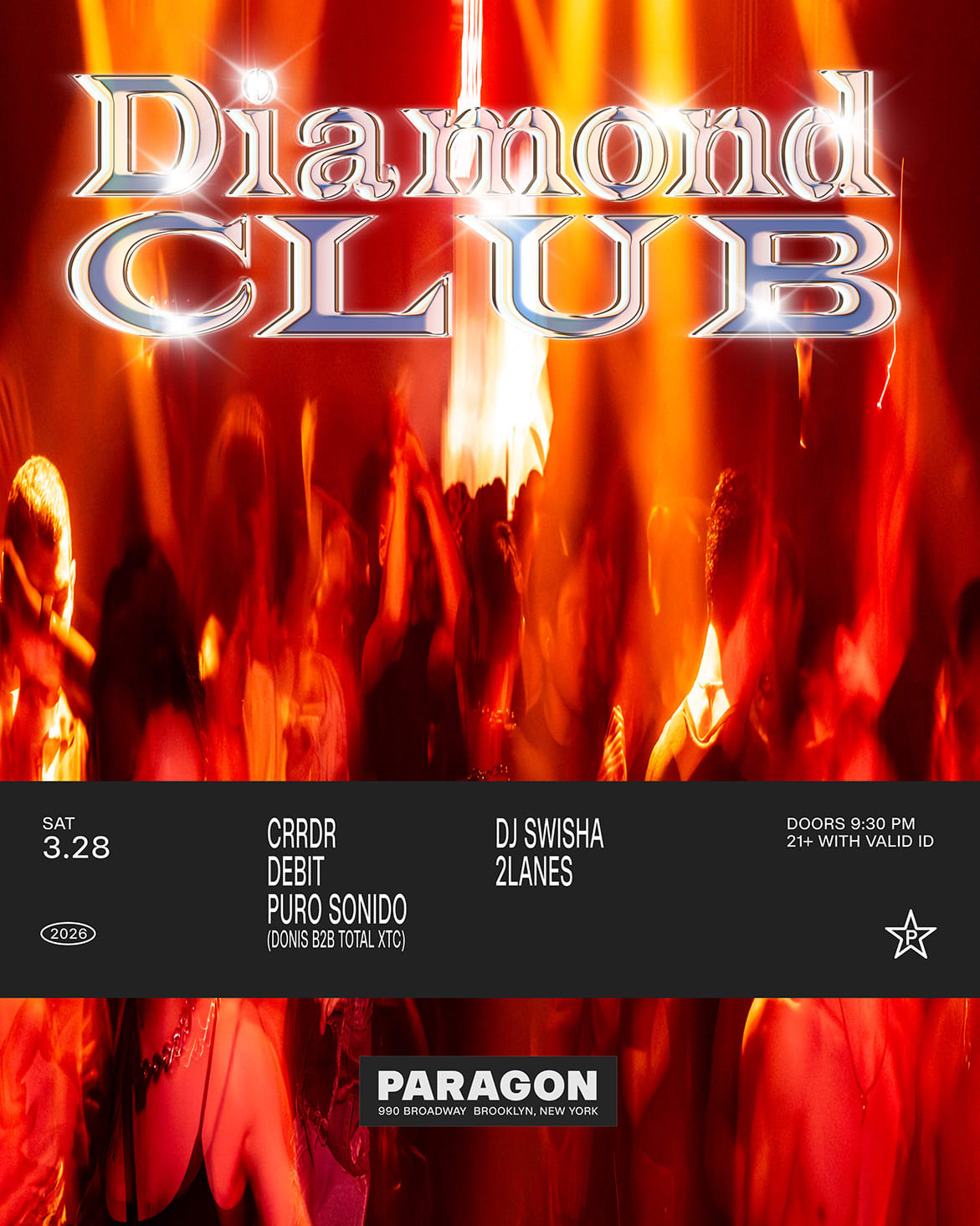 Diamond Club: Crrdr, Debit, Puro Sonido + Dj Swisha, 2lanes Cover