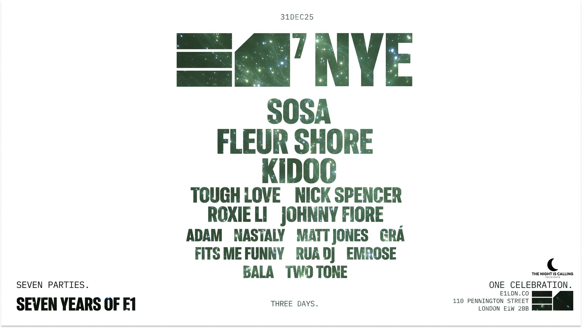 E1⁷ Nye: Sosa (Midnight Set), Fleur Shore, Kidoo Cover