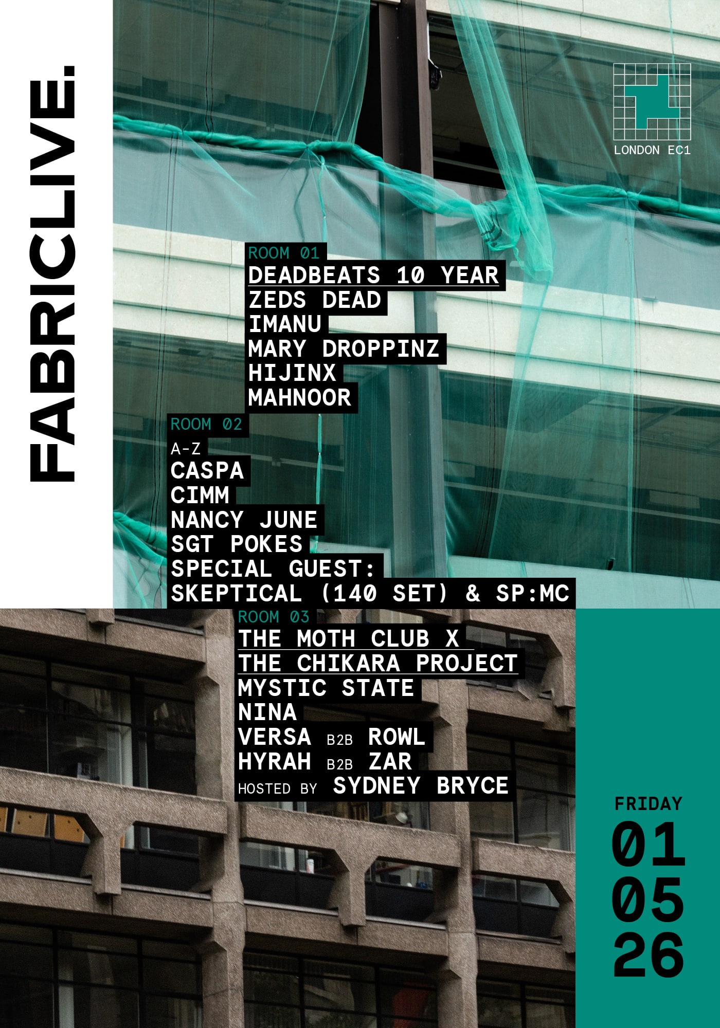 Fabriclive: Zeds Dead, Imanu, Caspa, Skeptical (140 Set), Sp:MC, Cimm, Mystic State + More Cover