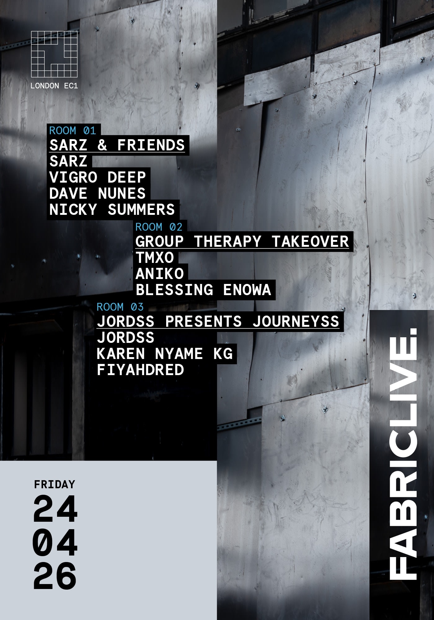 Fabriclive:  Sarz, Vigro Deep, Dave Nunes, Nicky Summers, Jordss, Tmxo, Aniko + More Cover