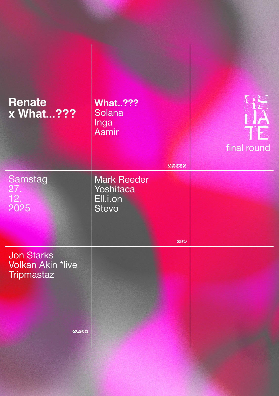 Final Round W What: Jon Starks, Volkan Akin, Tripmastaz, Solana, Inga, Aamir, Mark Reeder Cover