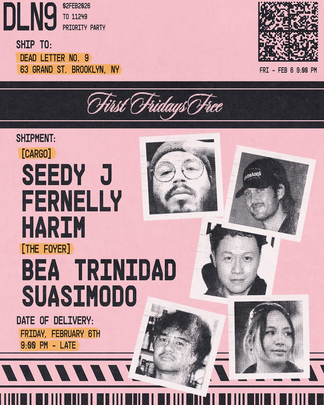 First Fridays Free: Seedy J, Fernelly, Harim, Bea Trinidad, Suasimodo - Dead Letter No.9 Cover