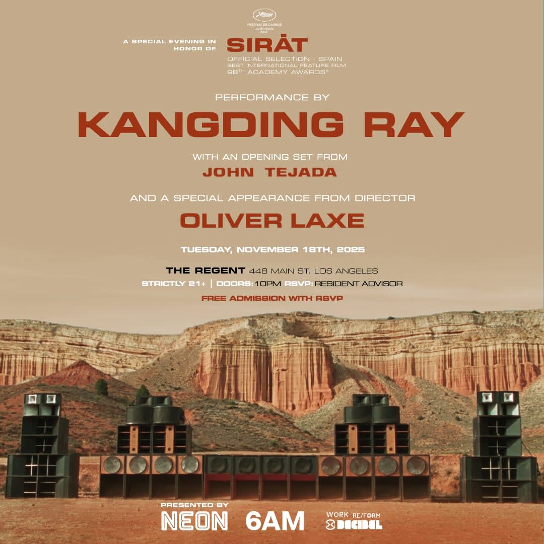 Kangding Ray & John Tejada In Celebration Of The Film Sirāt - Free With Rsvp Cover