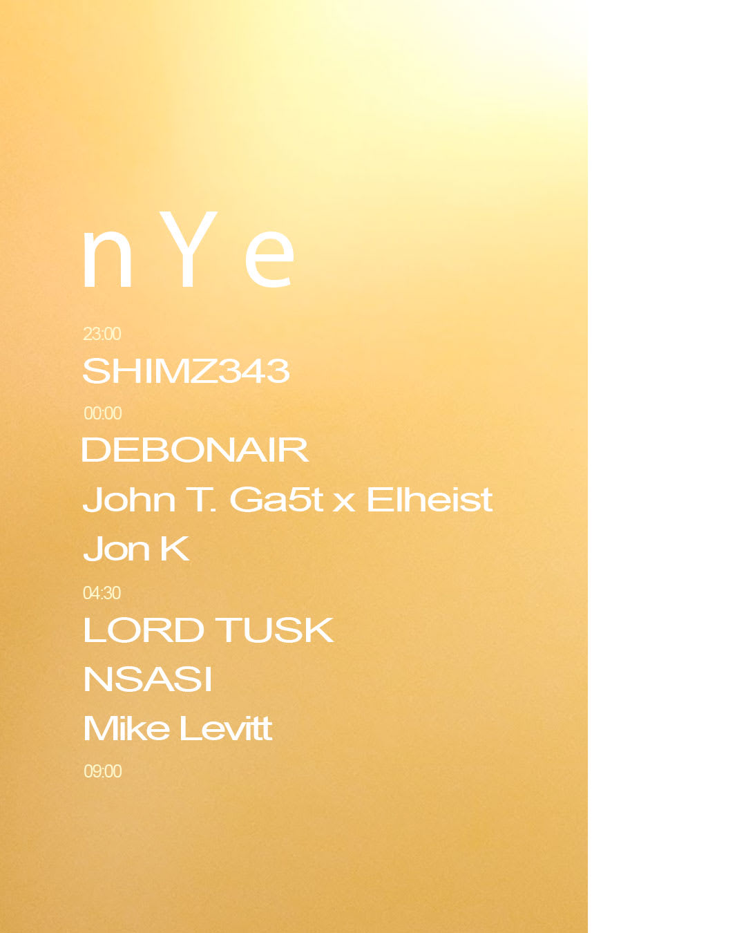 O R M S I D E :   N Y E  23:00>09:00 Cover