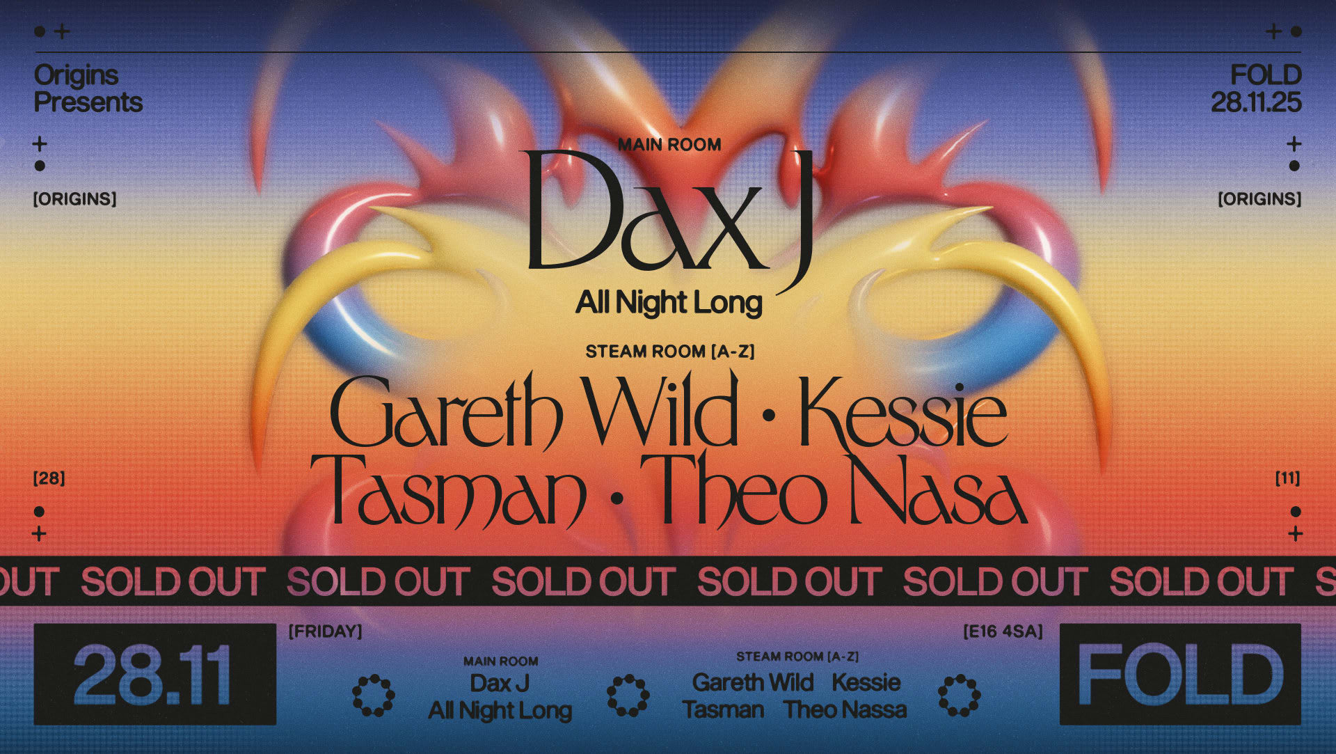 Origins: Dax J (All Night Long) + Theo Nasa, Gareth Wild, Kessie & Tasman [Sold Out] Cover