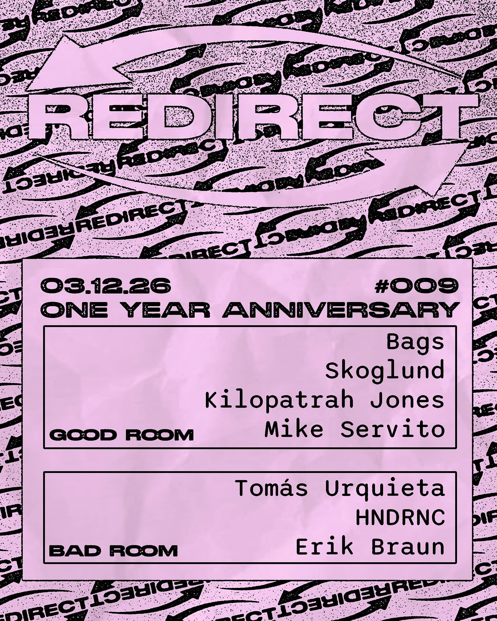 Redirect: Kilopatrah Jones, Mike Servito, Tomás Urquieta, Bags, Skoglund, Hndrnc, Erik Braun Cover