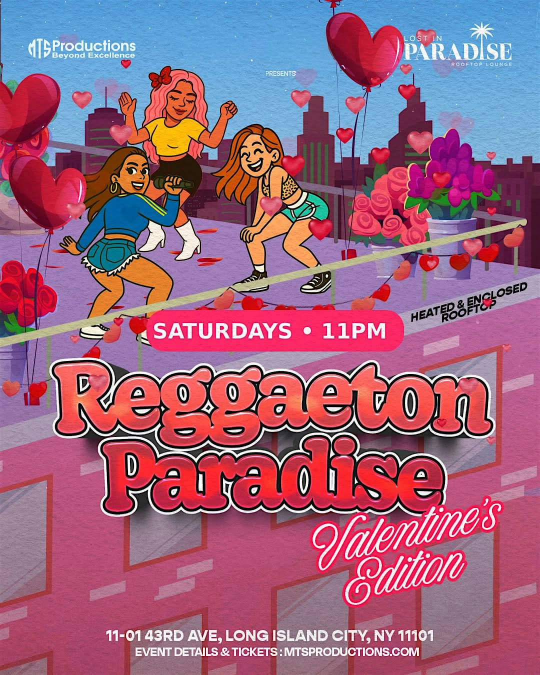 Reggaeton Paradise Rooftop Party – Lost In Paradise, Queens – Feb 14th Cover