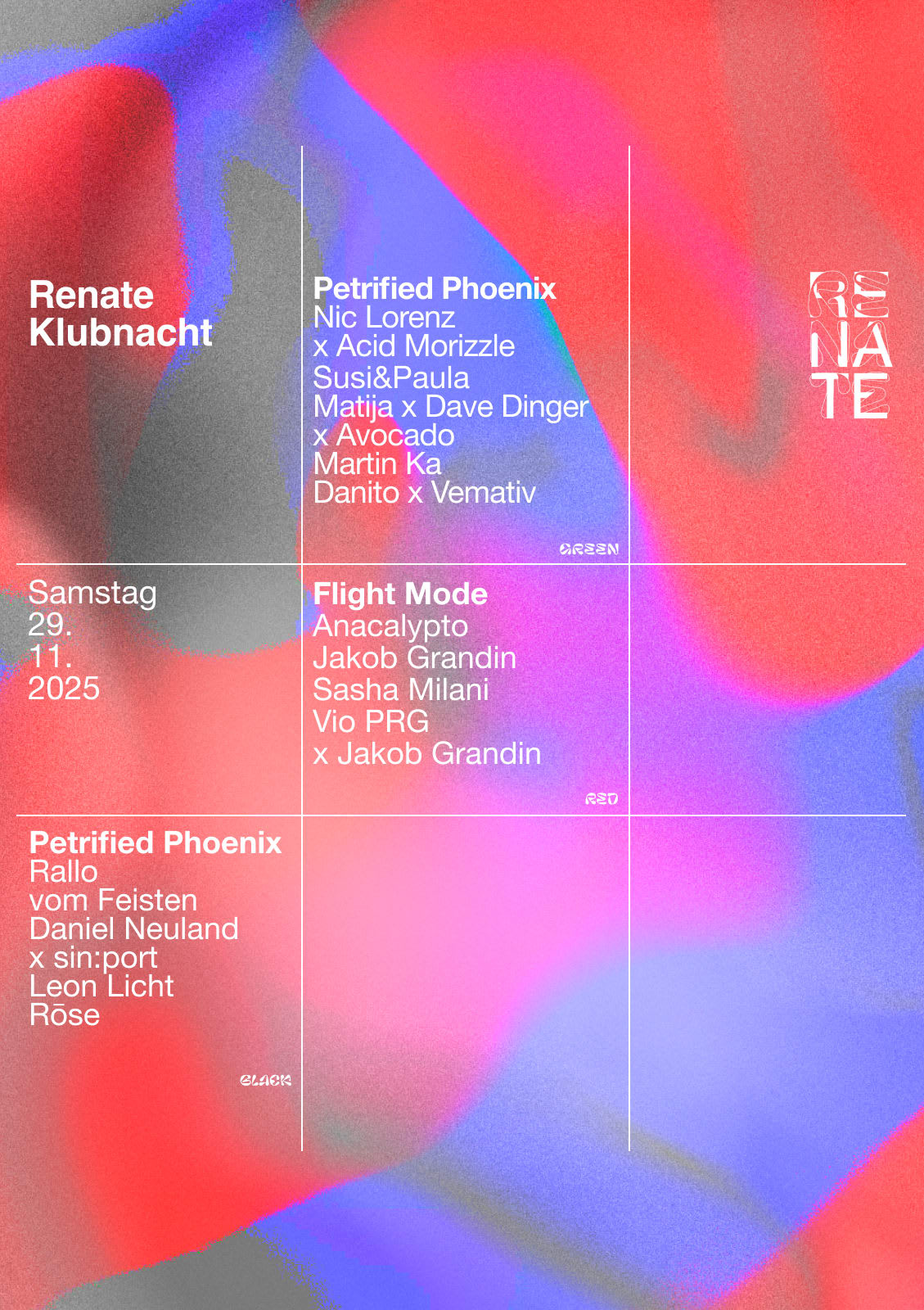 Renate Klubnacht W Vio Prg, Anacalypto, Jakob Grandin, Sasha Milani, Petrified Phoenix Cover