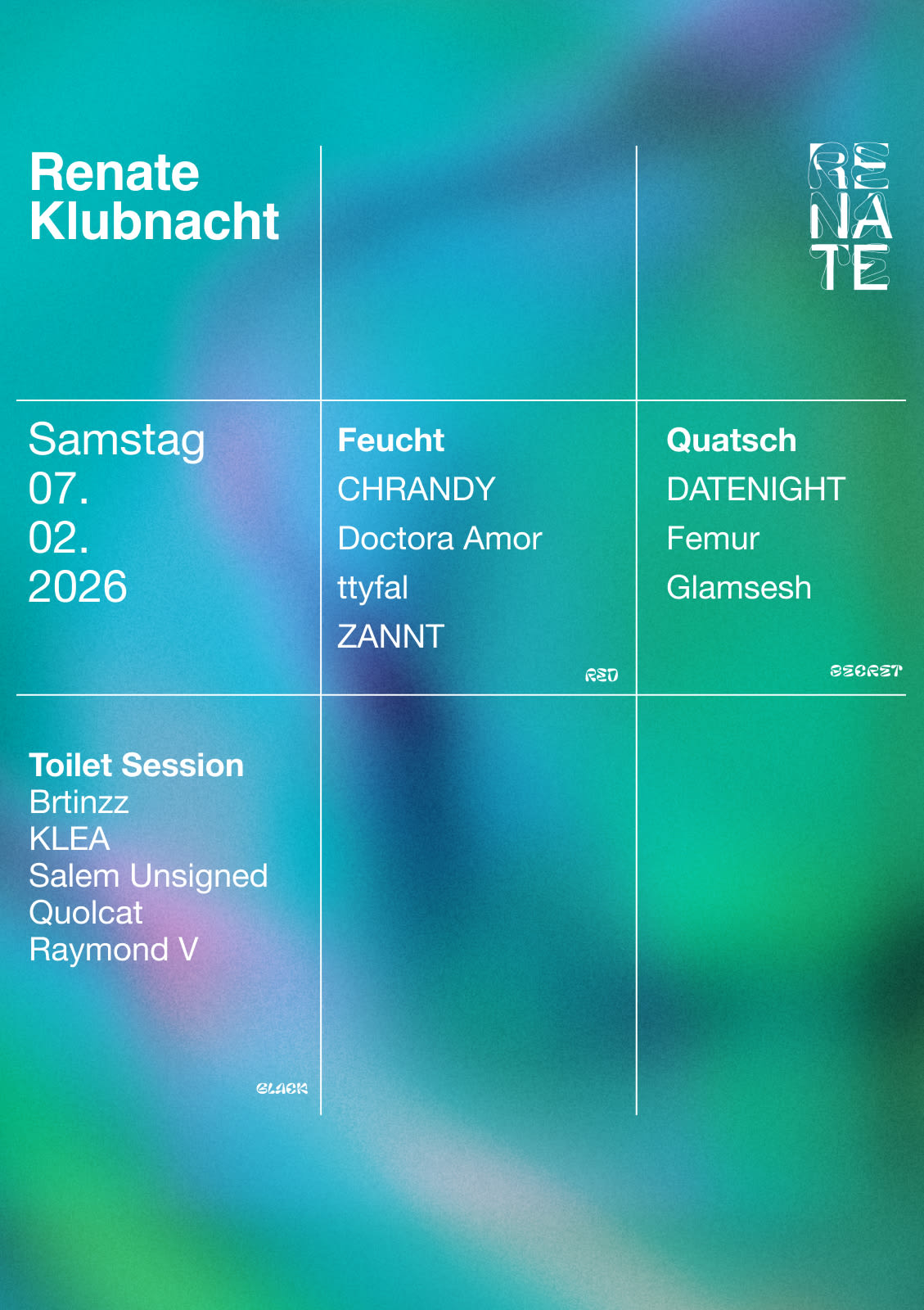 Renate Klubnacht W/ Feucht X Quatsch X Toilet Sessions Cover