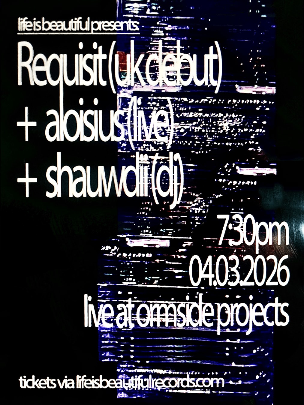Requisit (Uk Debut) + Aloisius + Shauwdii (Dj) Cover