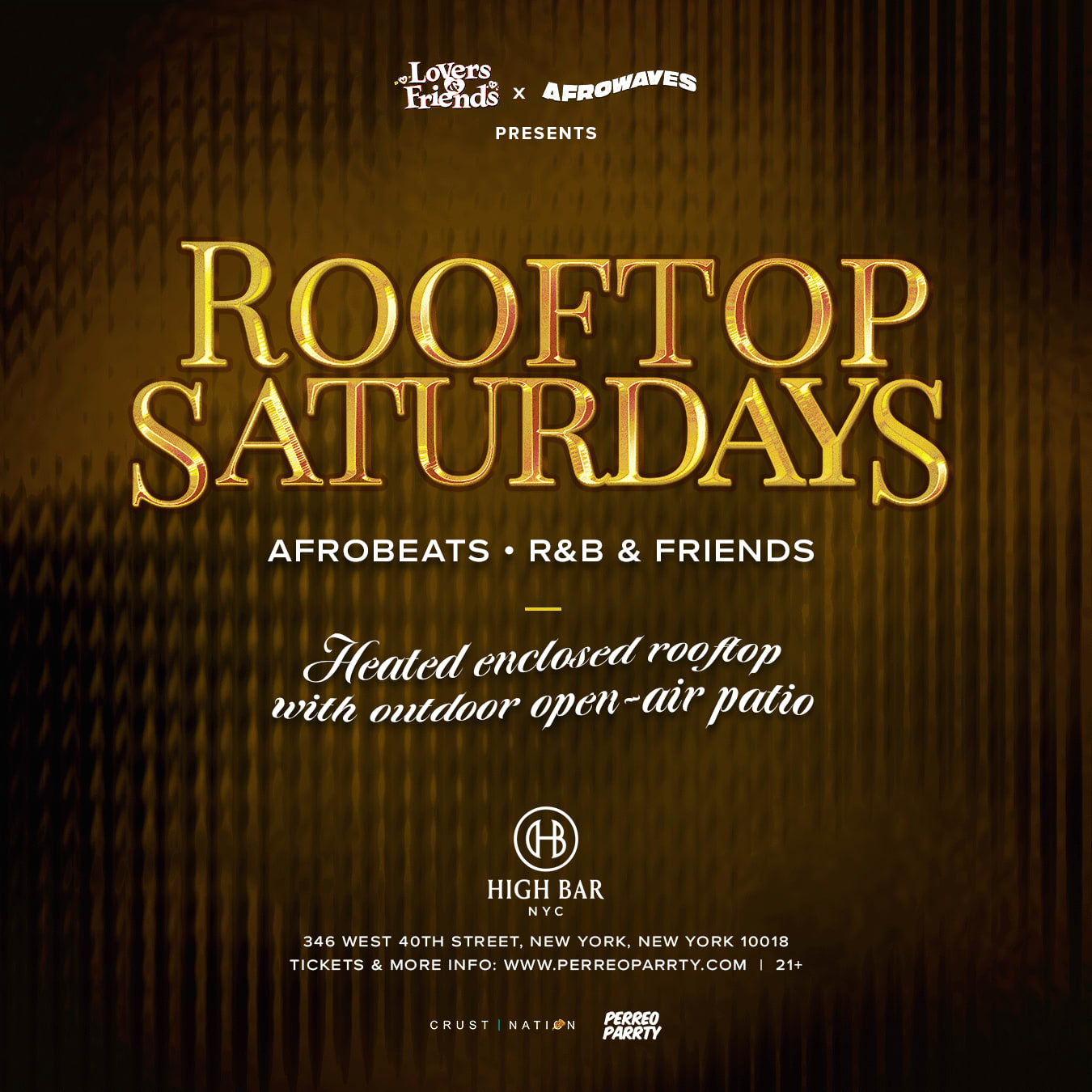 Rooftop Saturdays - Afrobeats + R&B + Reggae Dance Party Nyc (Hb Rooftop) Cover