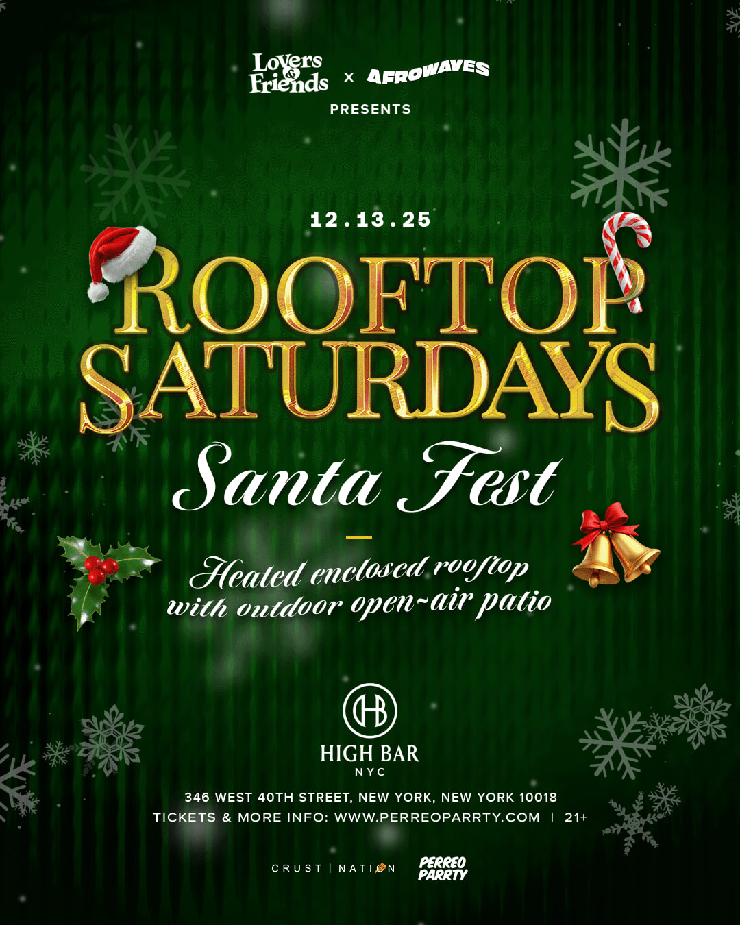 Rooftop Saturdays - Santa Fest - Afrobeats + R&B + Reggae Dance Party Nyc Cover