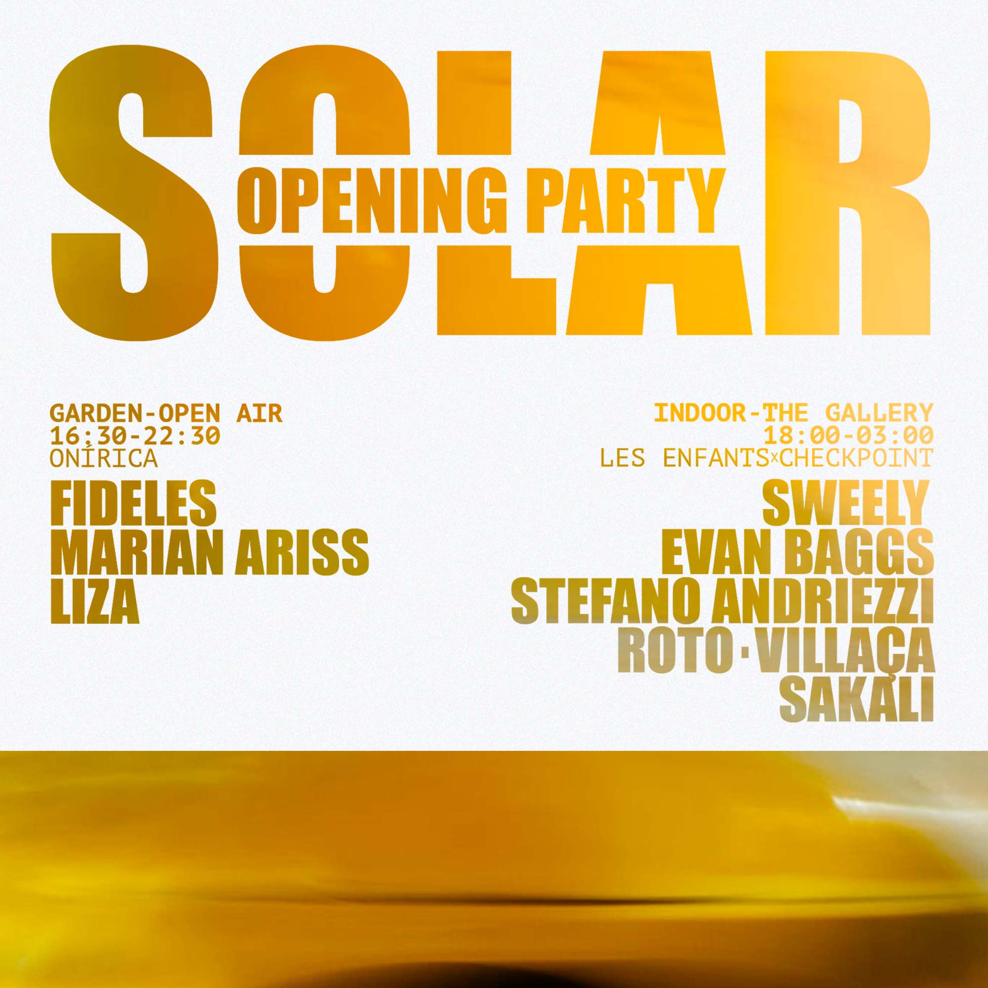 Solar - Opening Party W/ Fideles, Sweely  & Many More (2 Stages: Onírica + L.E.B X Checkpoint) Cover