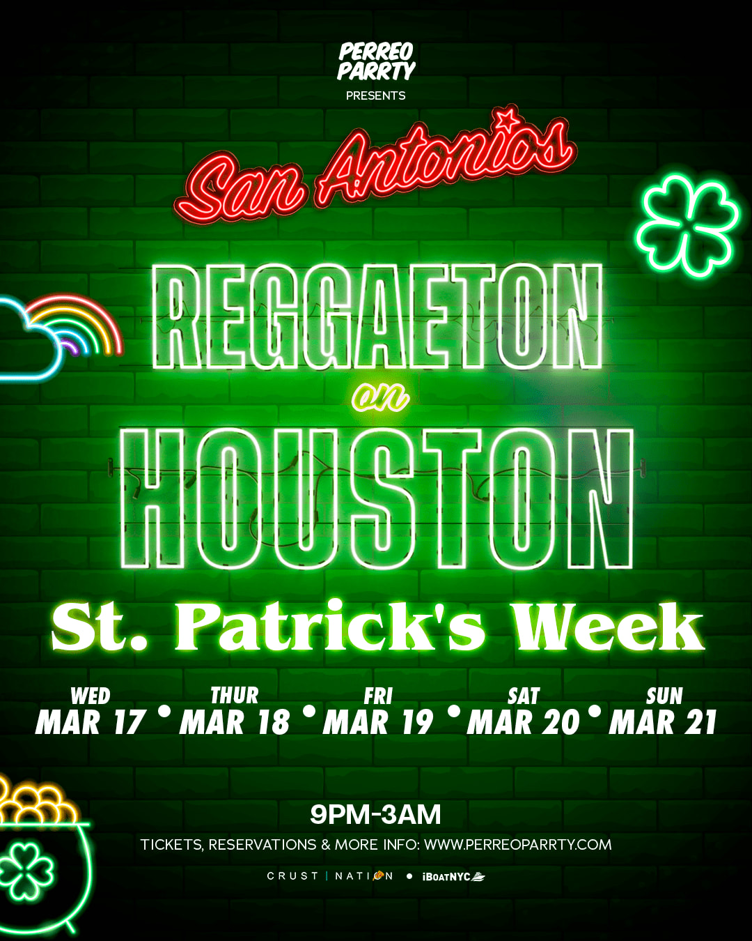 St. Patrick's Week Reggaeton On Houston - Latin & Reggaeton Party Nyc Cover