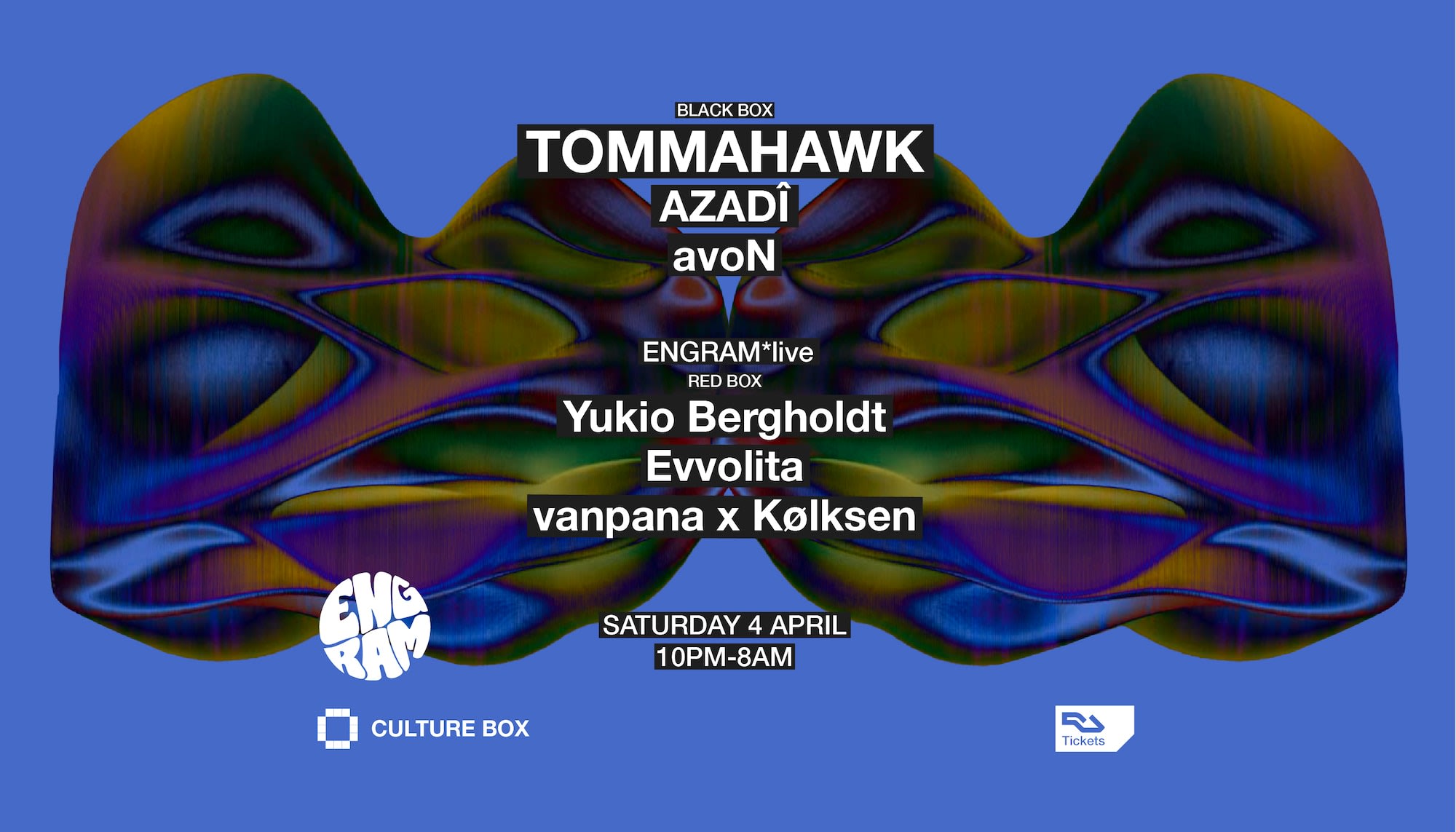 Tommahawk / Azadî / Avon / Engram*Live: Yukio Bergholdt / Evvolita / Vanpana X Kølksen Cover