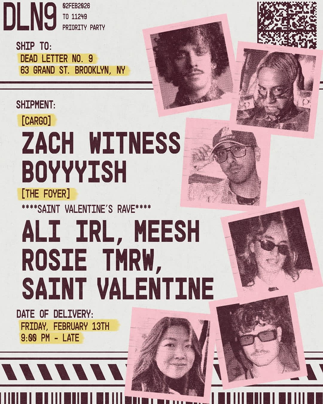 Zach Witness, Boyyyish, Saint Valentine's Rave: Ali Irl, Meesh, Rosie, Saint Valentine Cover