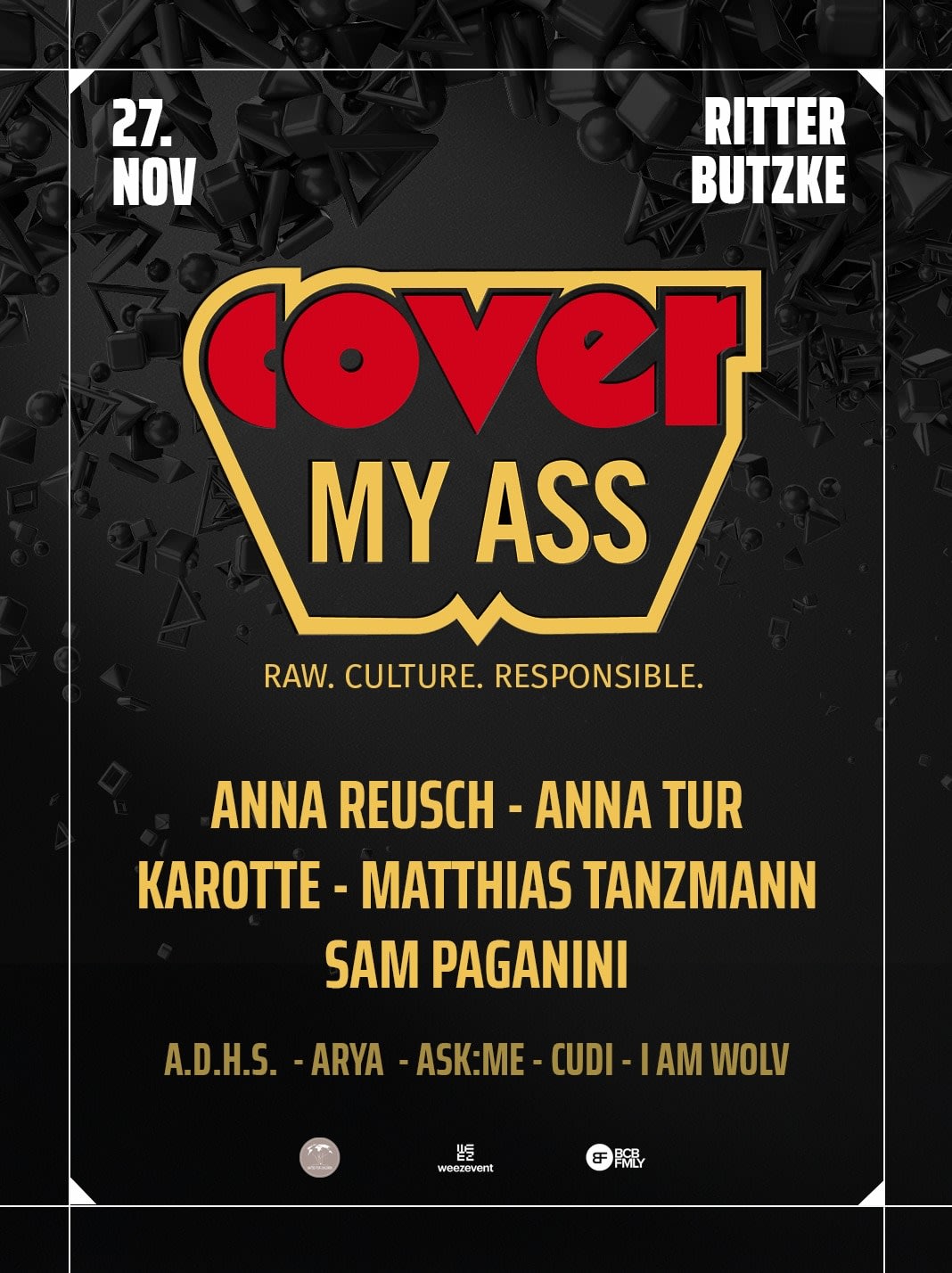 [Cancelled] Cover My Ass Aftershow Cover