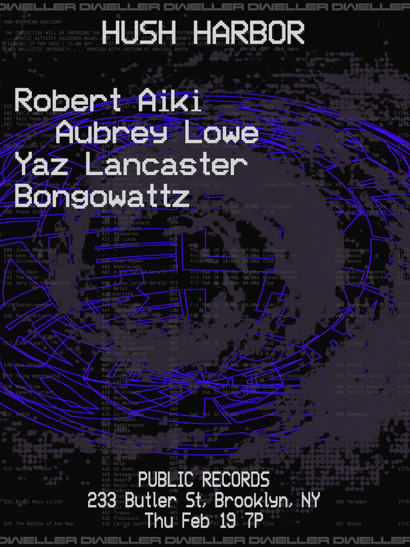 [Dweller] Hush Harbor: Robert Aiki Aubrey Lowe, Yaz Lancaster, Bongowattz Cover