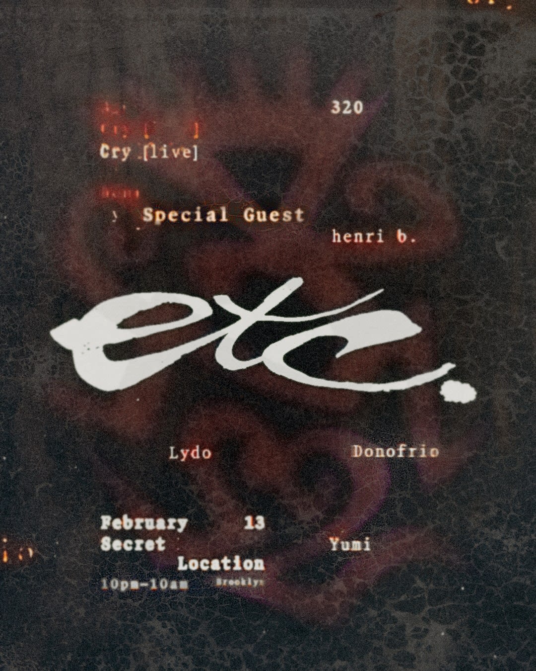 Etc. - Special Guest, Cry [Live], Lydo, Yumi, 320, Donofrio, Henri B. Cover