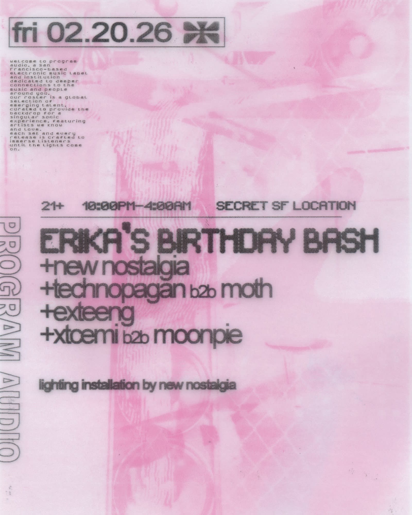 Program Audio: Erika's Birthday Bash Cover