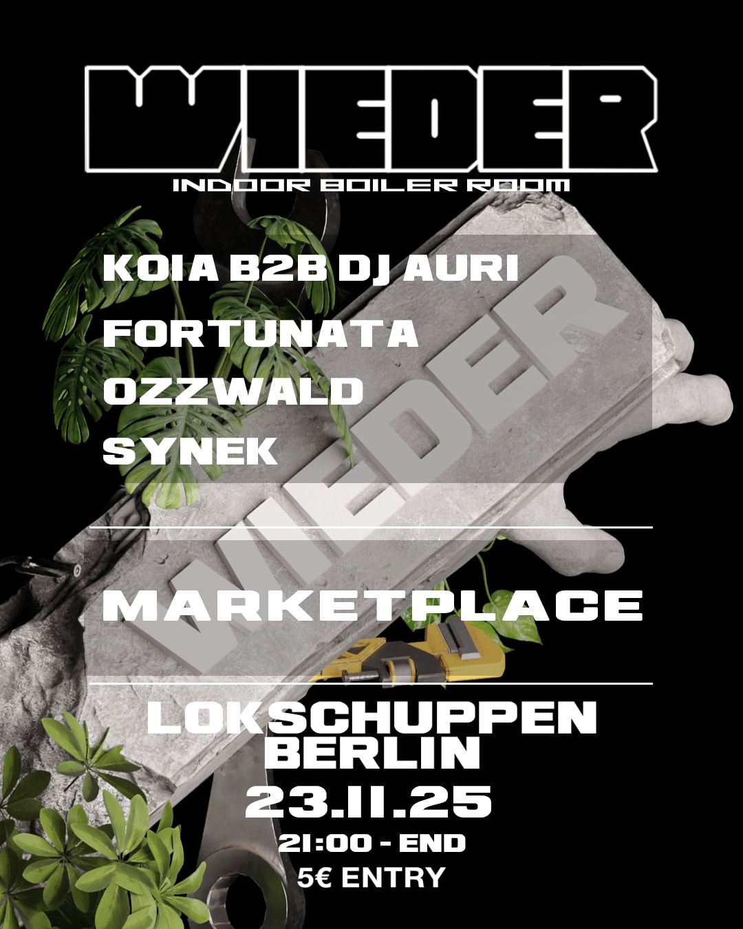 Wieder: Boiler Room Setup + Marketplace Cover