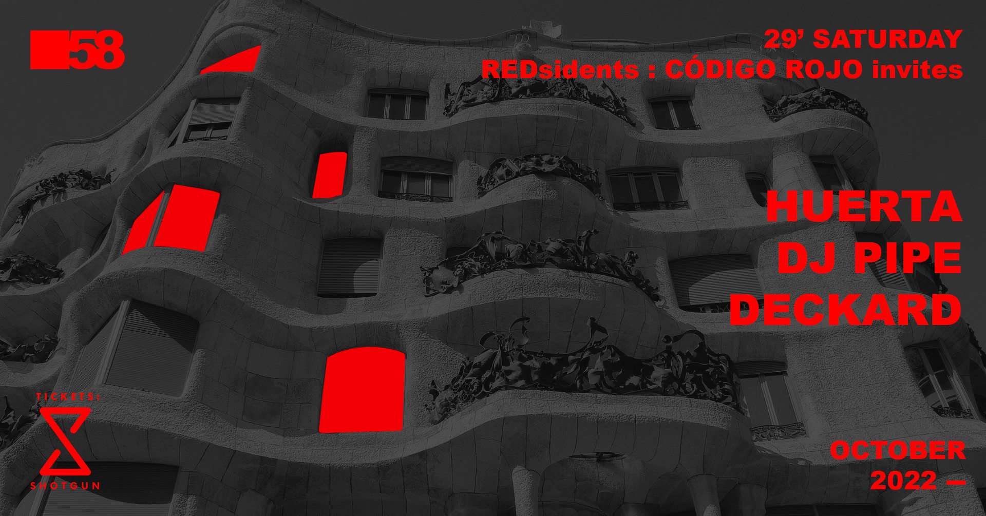 Redsidents: Código Rojo Invites Huerta / Dj Pipe / Deckard Cover