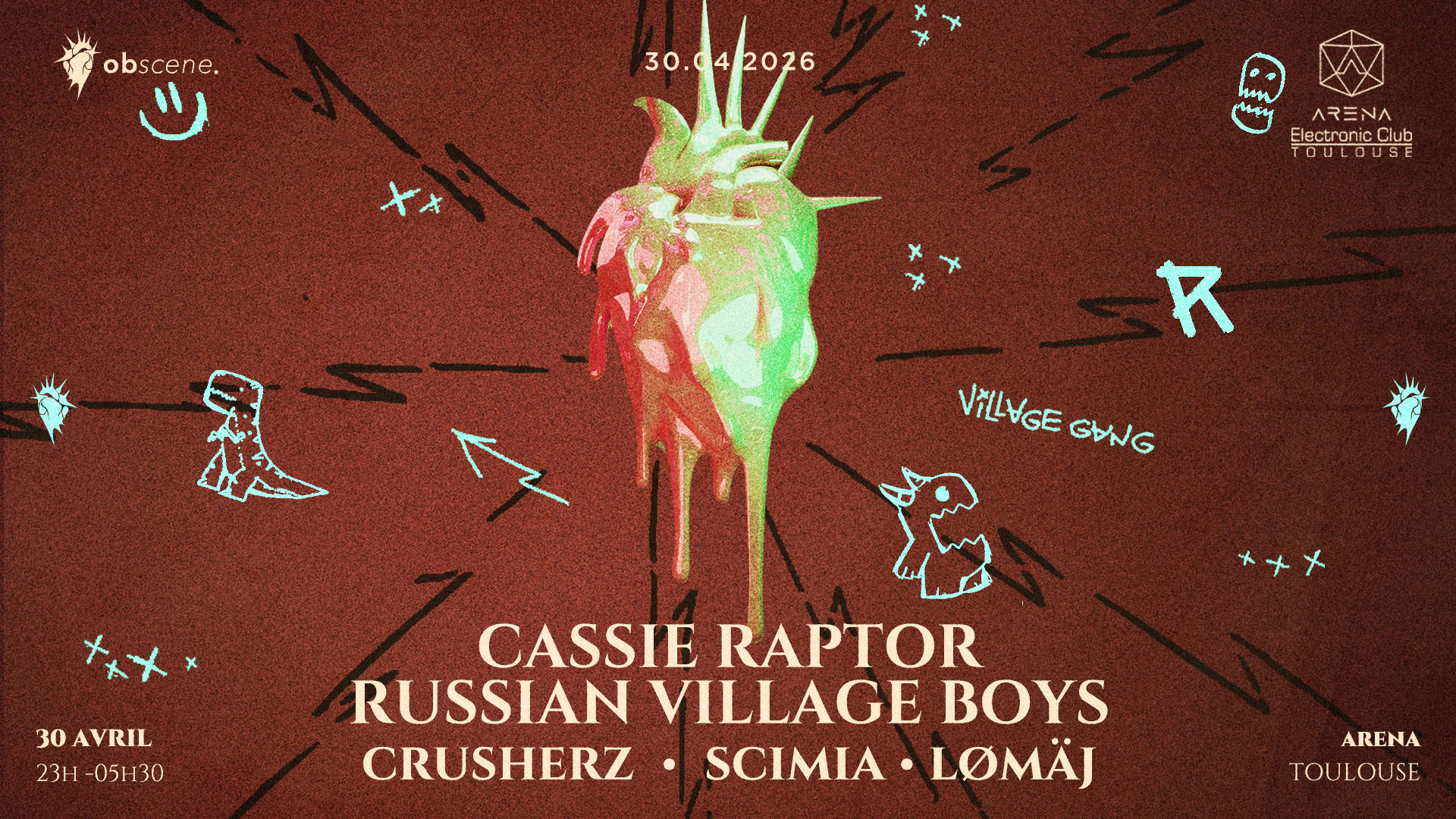Obscene : Russian Village Boys - Cassie Raptor - Crusherz Cover
