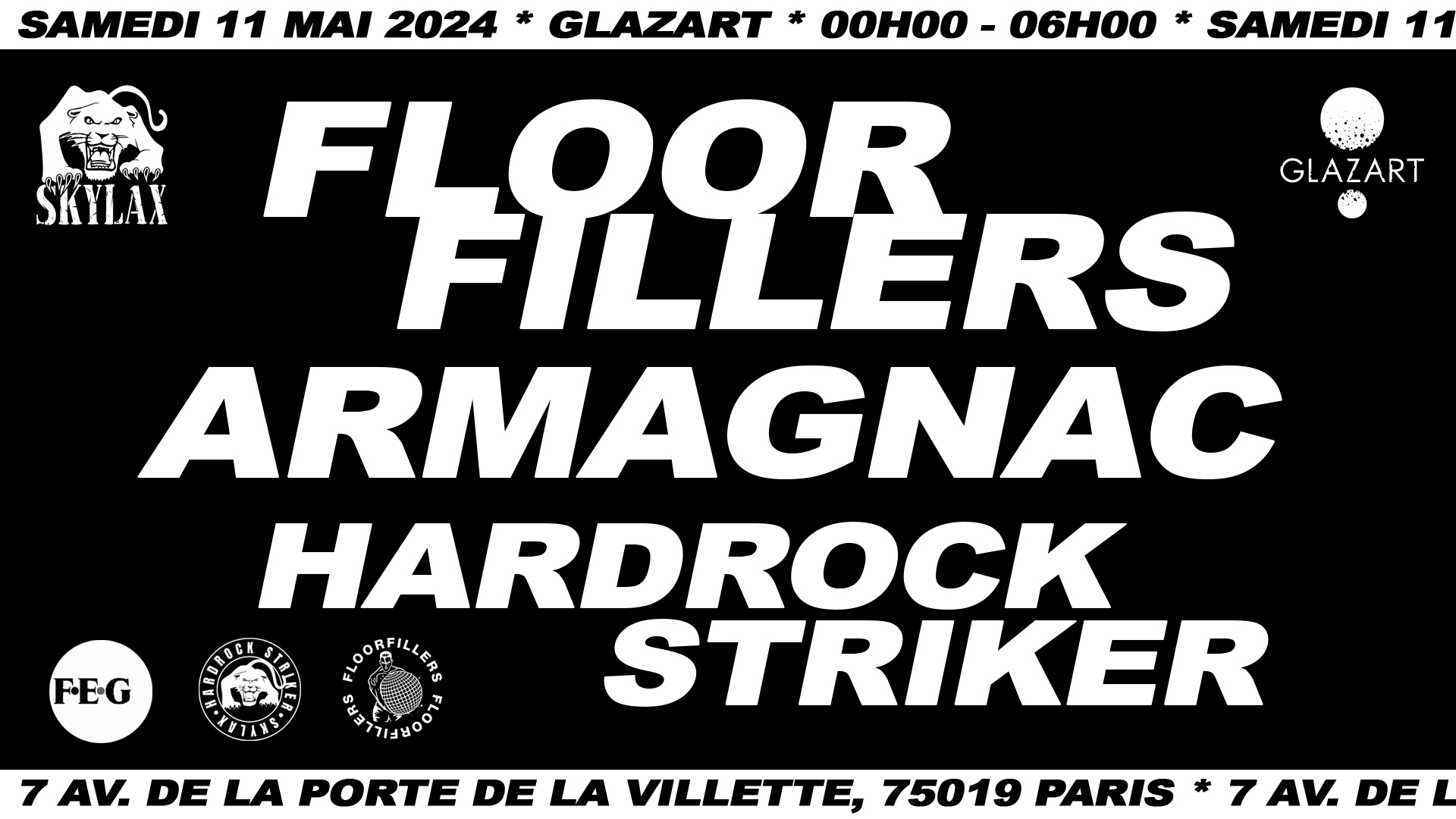 Skylax X Glazart : Floorfillers, Armagnac, Hardrock Striker Cover