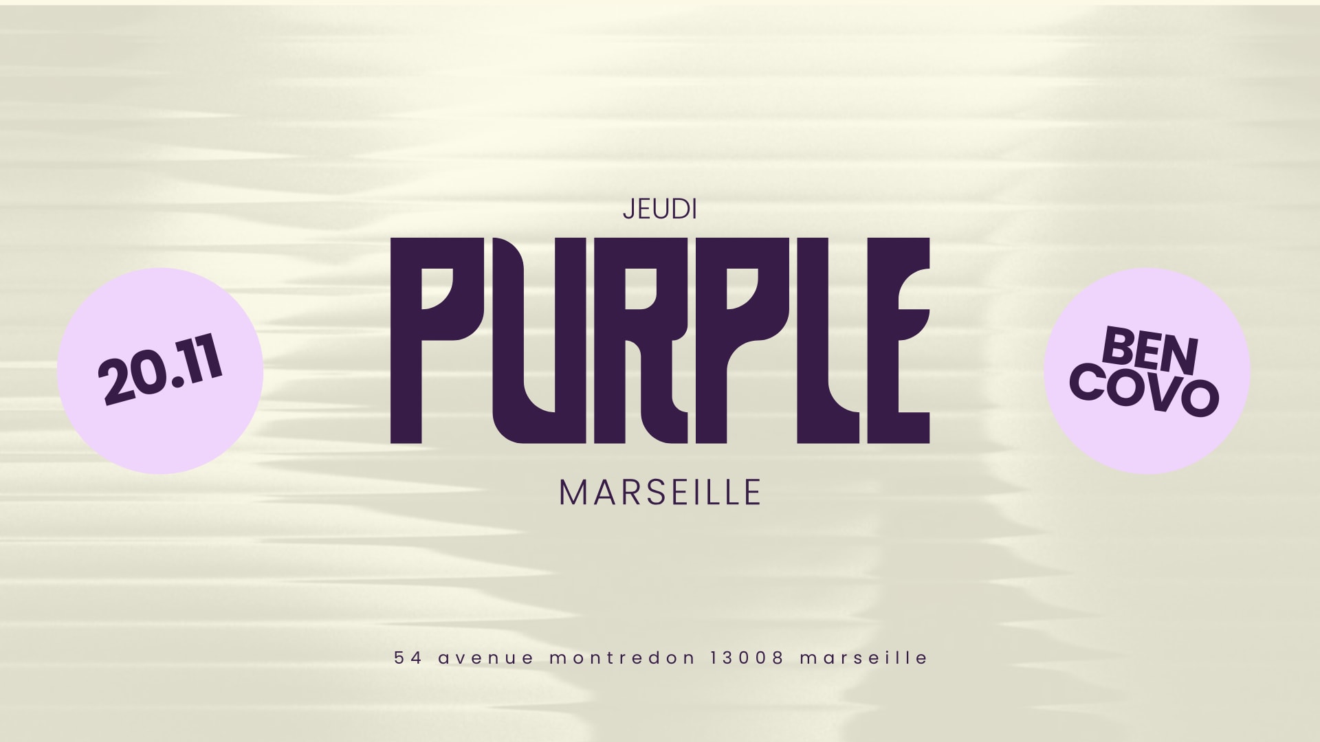 Ben Covo At Purple - Jeudi 20 Nov Cover