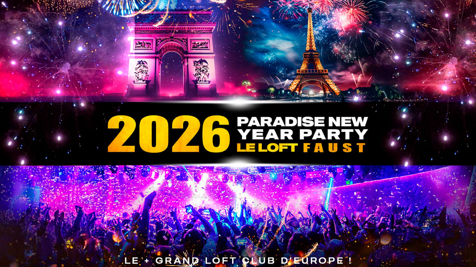 Reveillon Le + Grand Loft Club D’ Europe Paradise New Year Cover