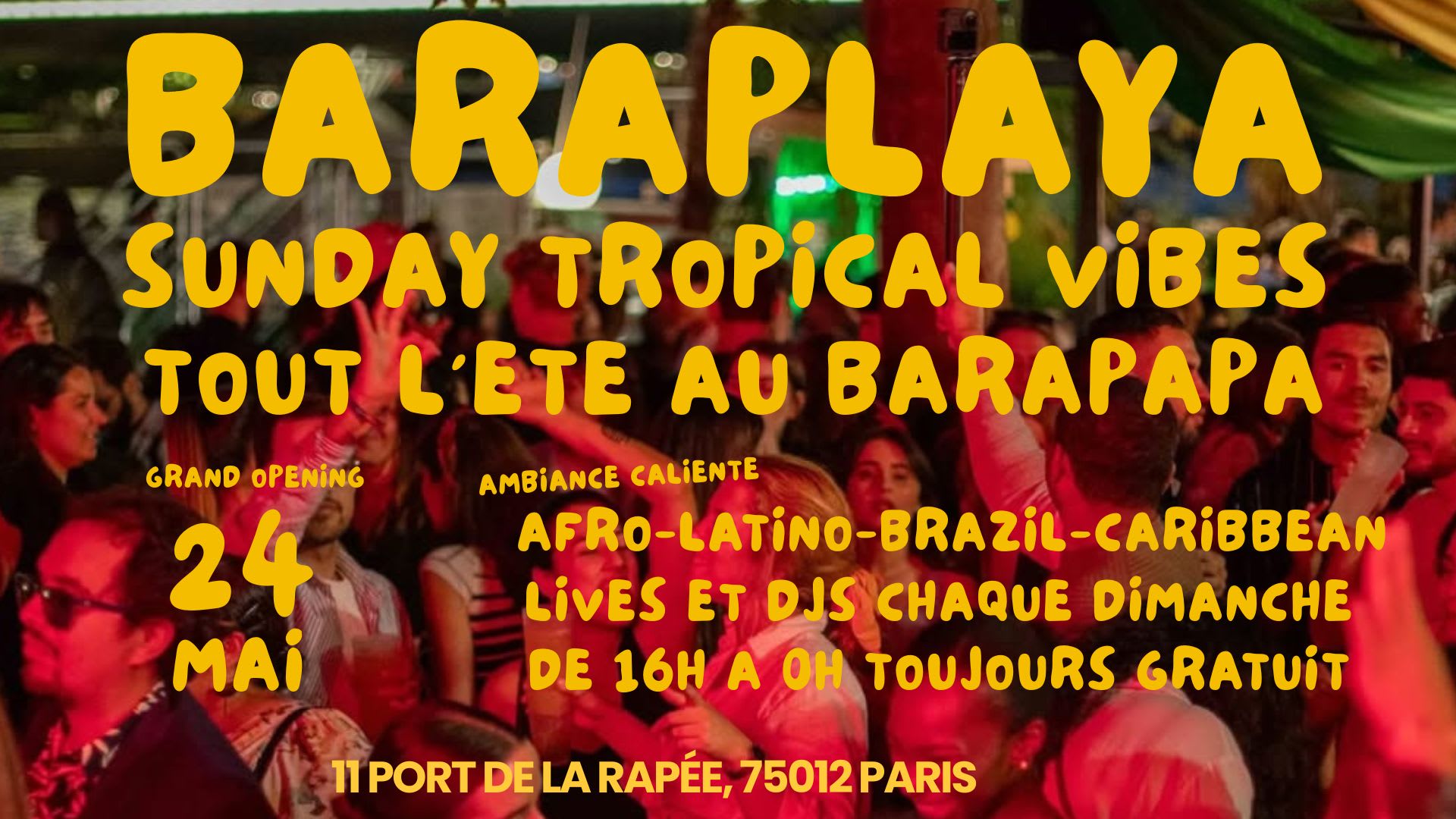 Baraplaya 24/5 - Sunday Tropical Vibes Au Barapapa ! Cover