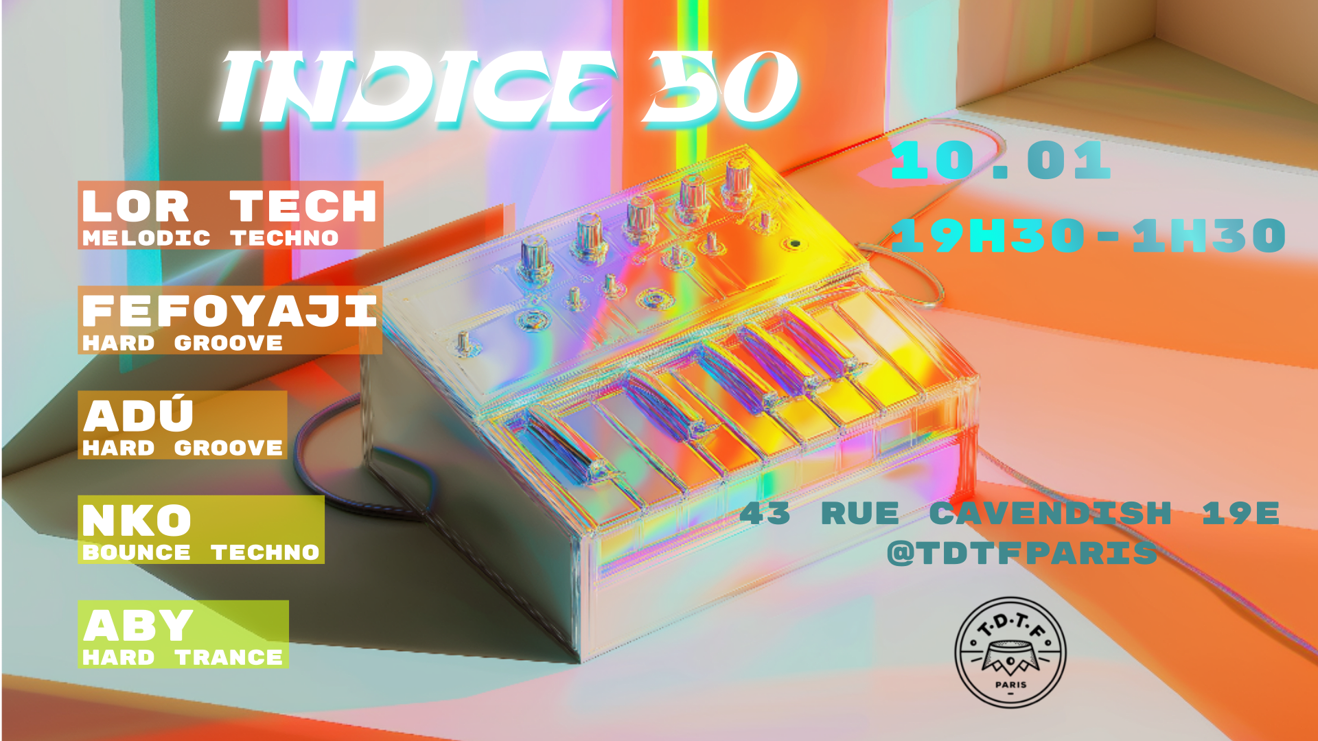 Indice 50 X Tdtf W/ Lor Tech, Fefoyaji, Adú, Nko, Aby Cover