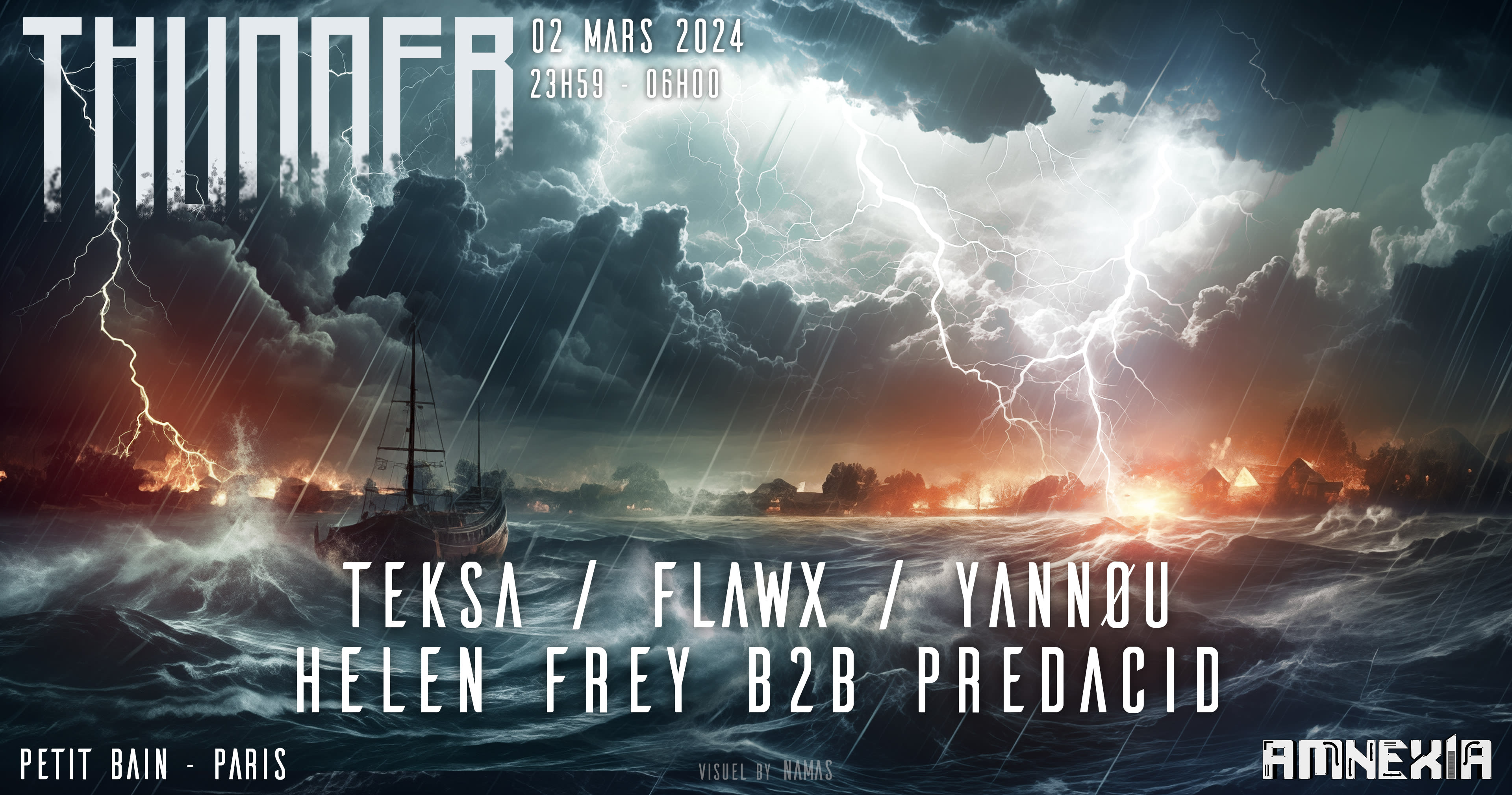 Thunder X Petit Bain : Teksa + Flawx + Yannou & More ! Cover