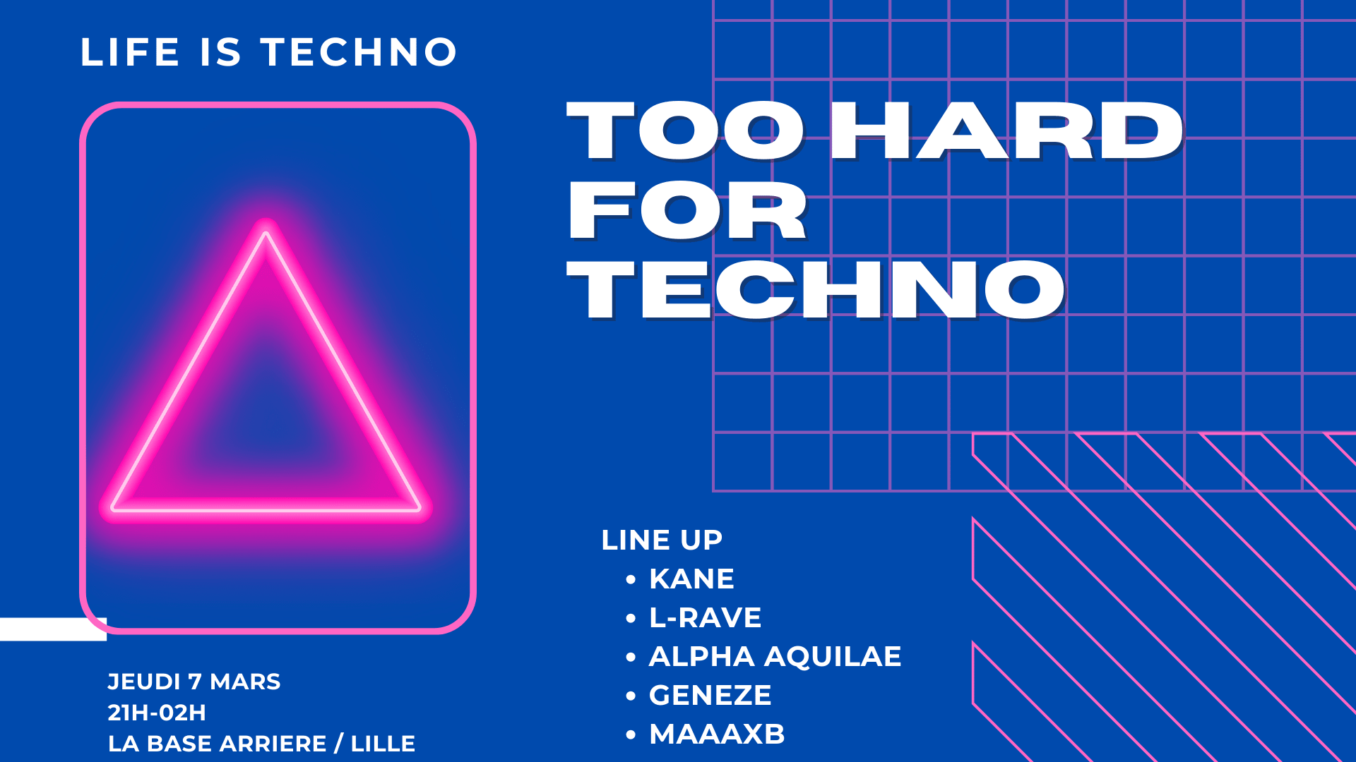 Too Hard For Techno @ La Base Arrière 7 Mars Cover