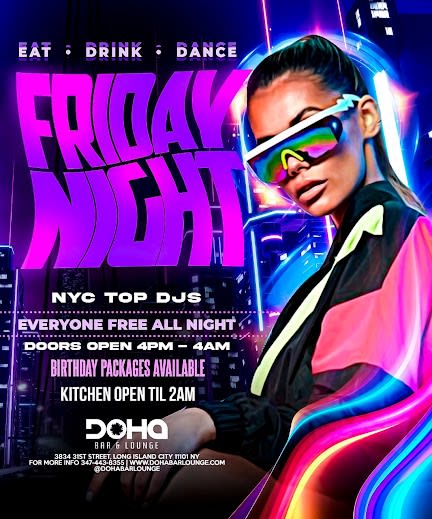 Afterwork Fridays Night Party At Doha Bar Lounge! Cover
