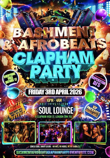 Bashment & Afrobeats Clapham Easter Party Cover