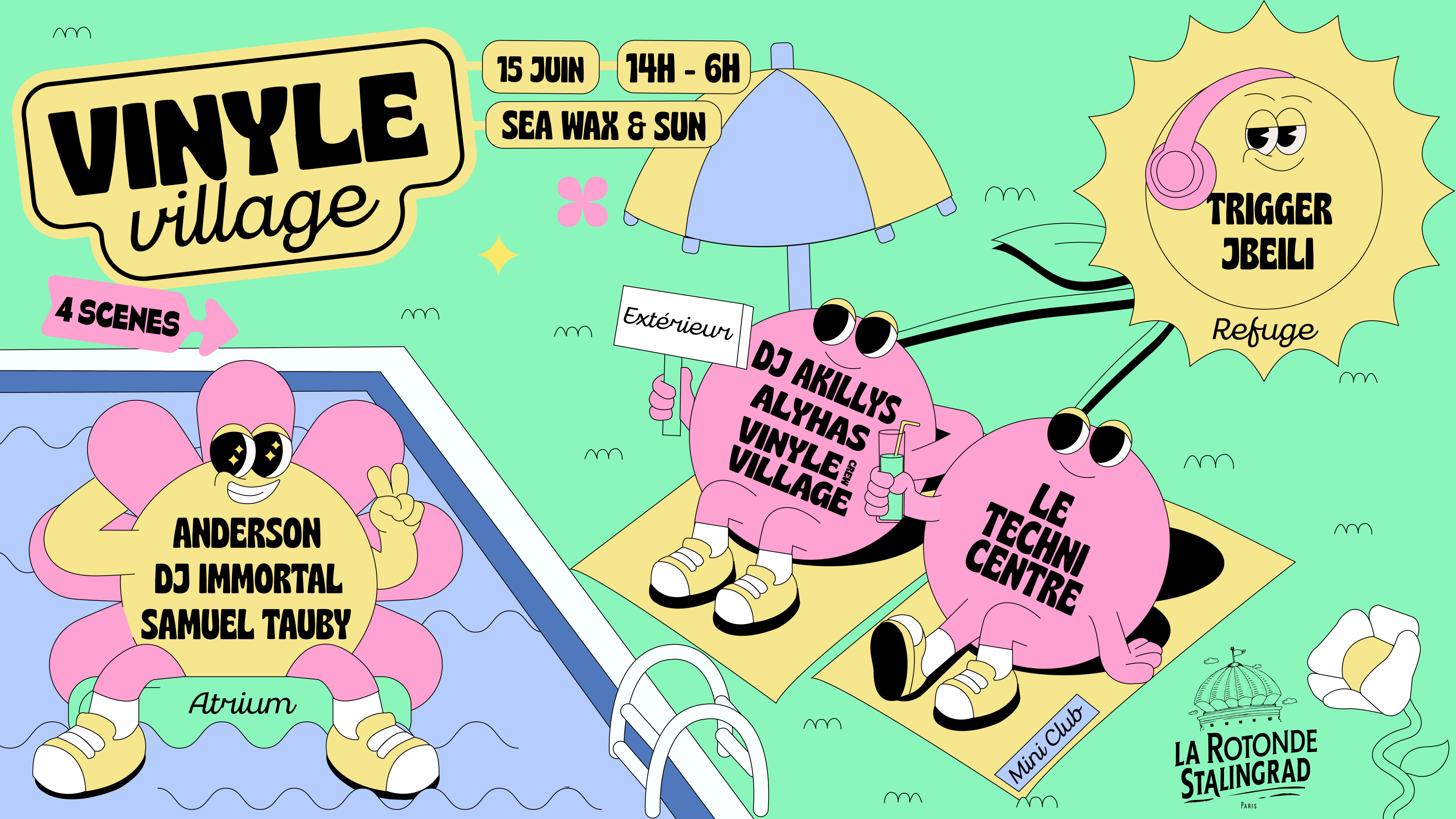 Vinyle Village ☼ Sea Wax & Sun - Free All Day & Club Xxl Cover