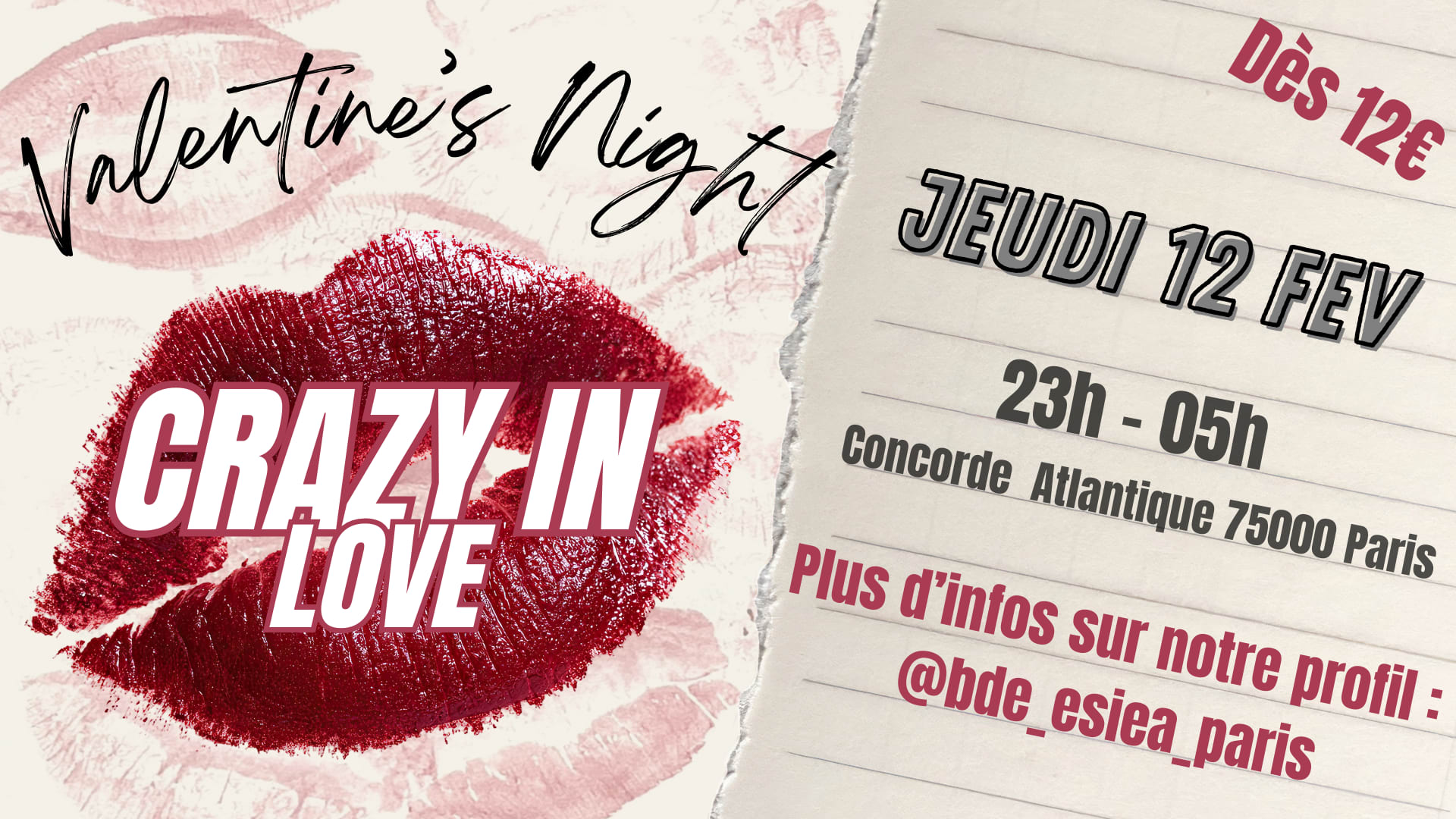 Soirée Crazy In Love - Au Concorde Atlantique Cover